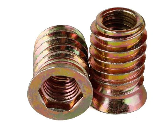 Carbon Steel Yellow Zinc M6 Furniture Insert Nut