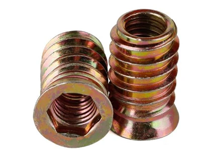 Carbon Steel Yellow Zinc M6 Furniture Insert Nut